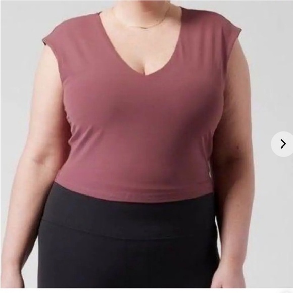 Athleta Vita Free Dusty Rose Cropped Activewear Top Size 3X - Picture 1 of 6
